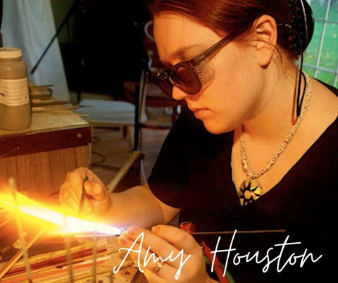 Amy Houston, girl making glass beads with torch