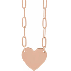 14K Gold Heart 18" Necklace In Multiple Colors - Lillybet Jewelry LLC