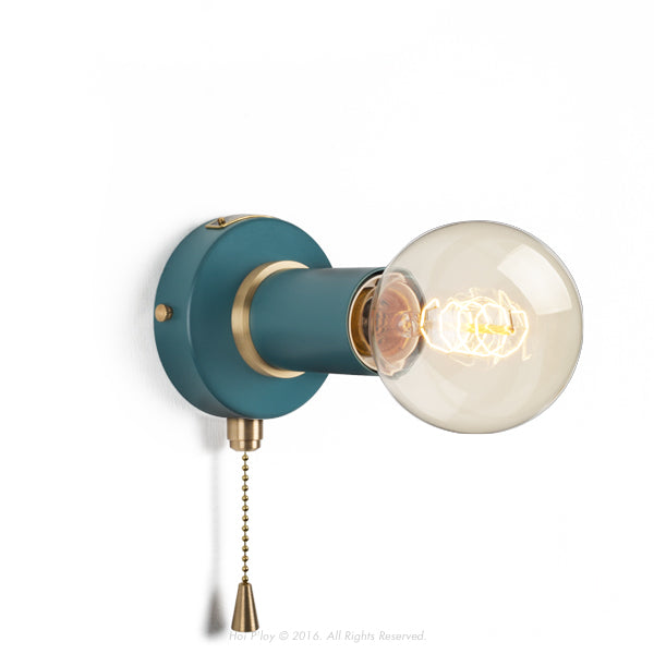 Pullchain Harbour Teal Simple Wall Sconce