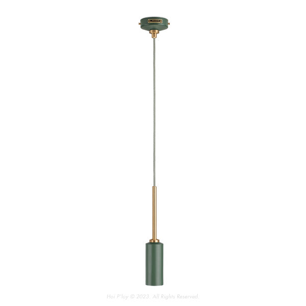 Signature Botany Green & Brass Single Percy Pendant Light