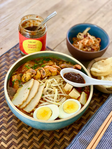 Singapore Laksa. Sibeiho Award Winning Sambal. Boomz Sambal.