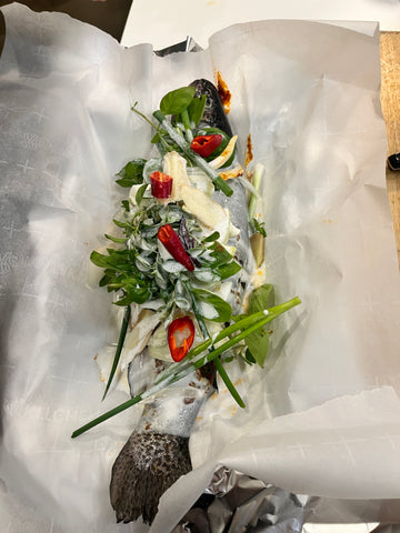 Whole Fish En Papillote with Coconut Milk and Sambal