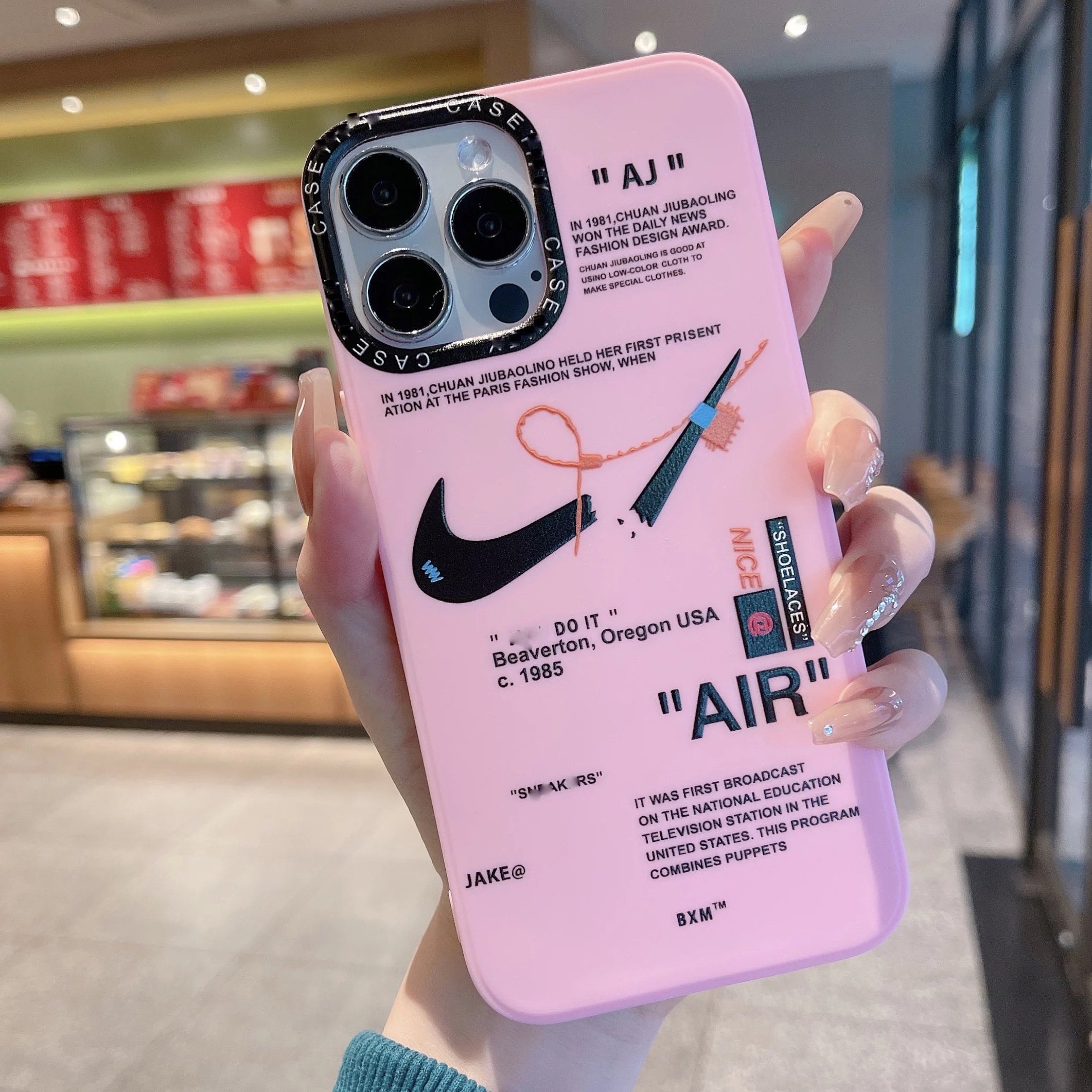 pink nike phone case