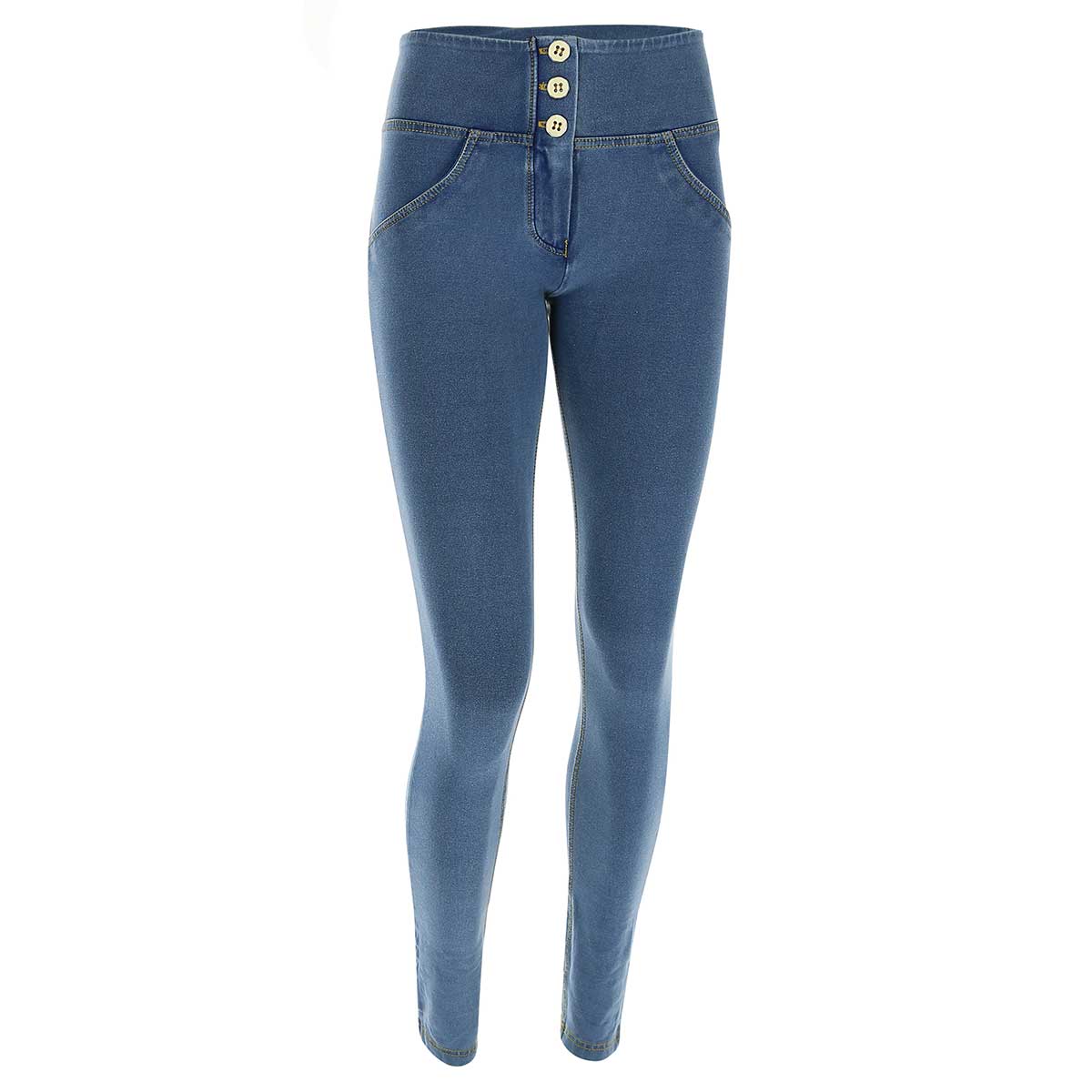 three button high waisted jeans