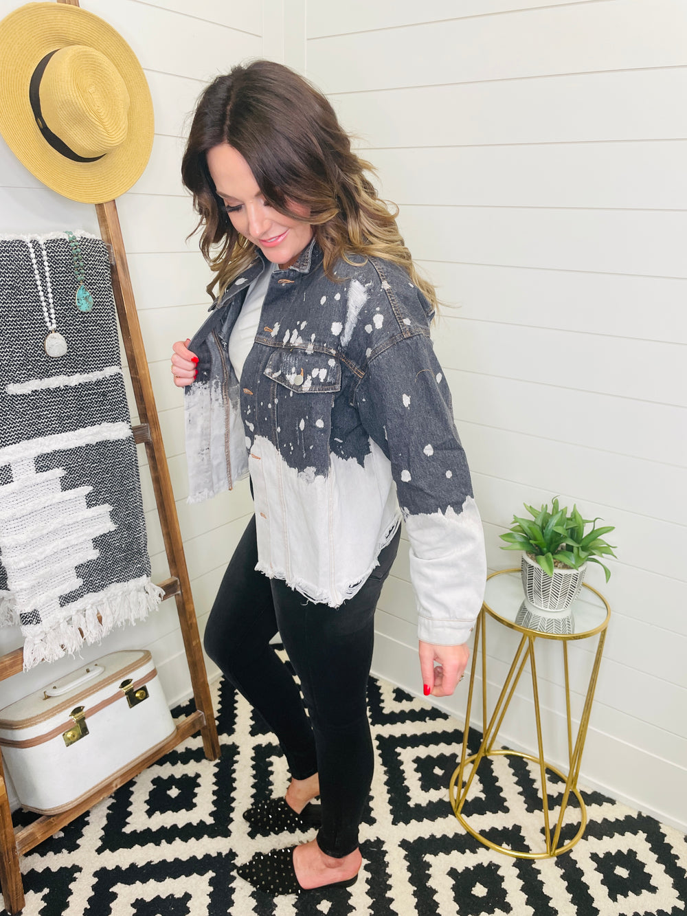 Pearl and Rhinestone Denim Jacket NOW Reg. and PLUS – LoveLindsey