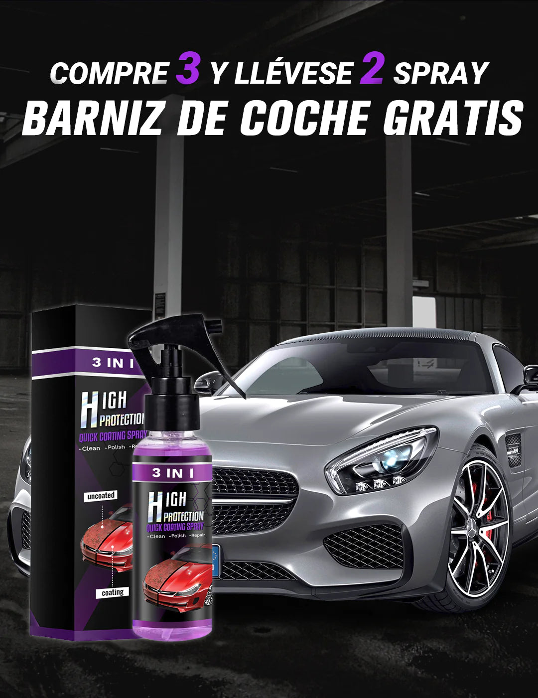 A5 3 En 1 Spray De Recubrimiento Rápido Para Automóviles De