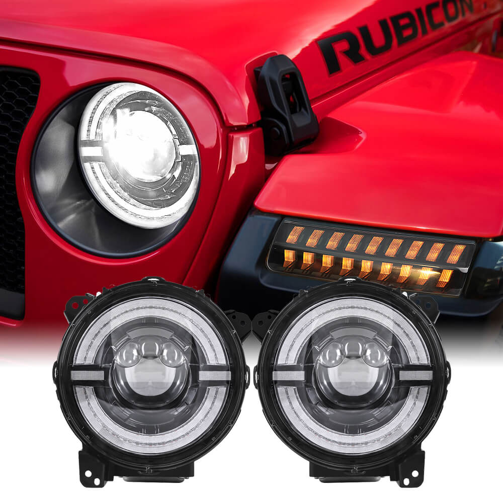 Epiccross™ Jeep Wrangler JL Headlights with Halo Ring DRL