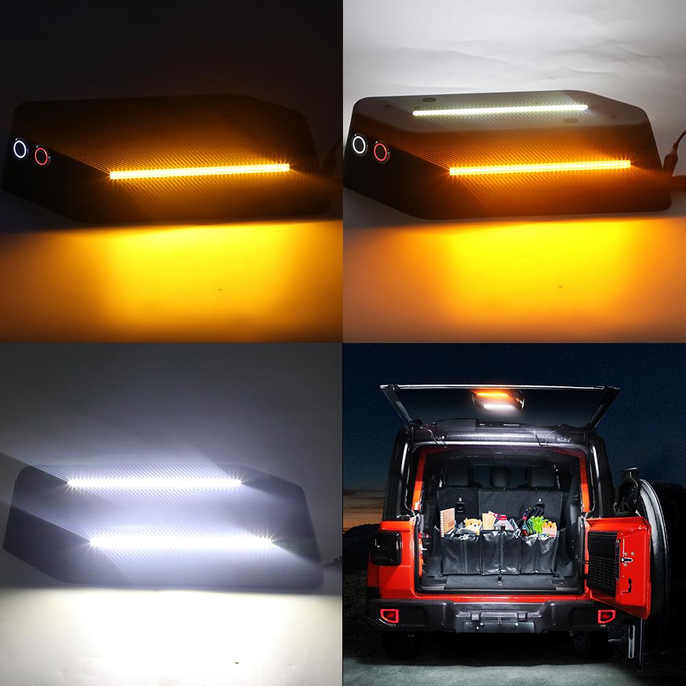 Trunk Lights Dual White Amber LED Cargo Light for Jeep Wrangler JL JLU