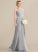 Prom Dresses Floor-Length Zaniyah Chiffon Lace Scoop Pleated A-Line With Neck
