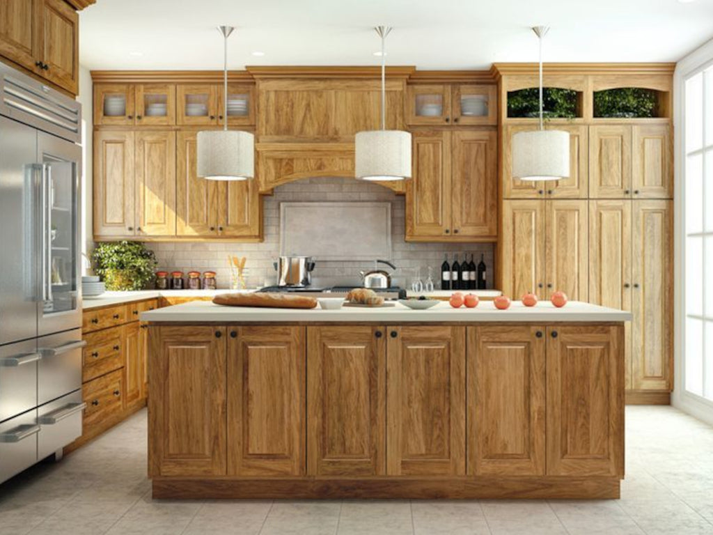 Rustic Hickory Kitchen Cabinet Island