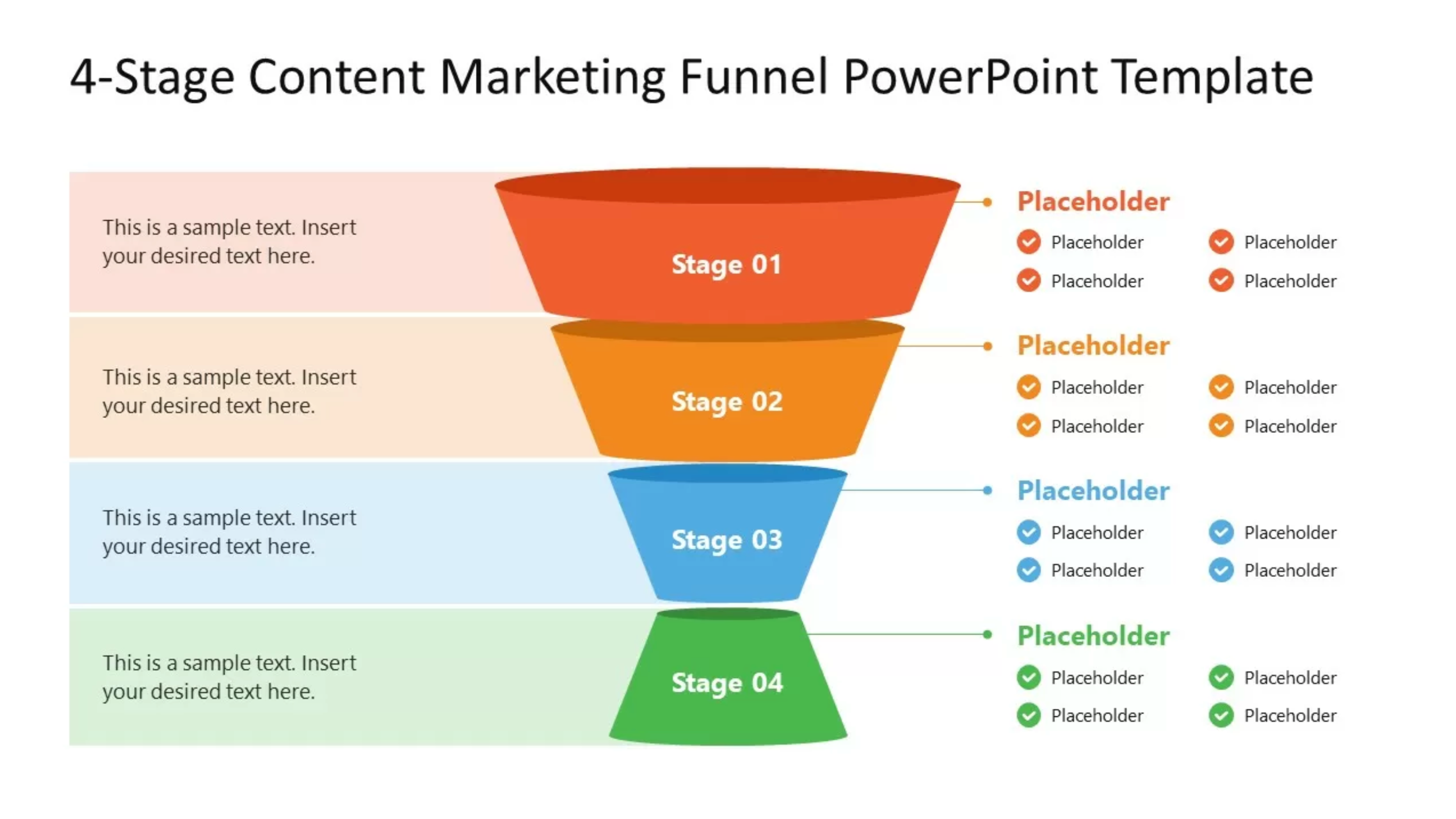 4-Stage Content Marketing Funnel PowerPoint Template