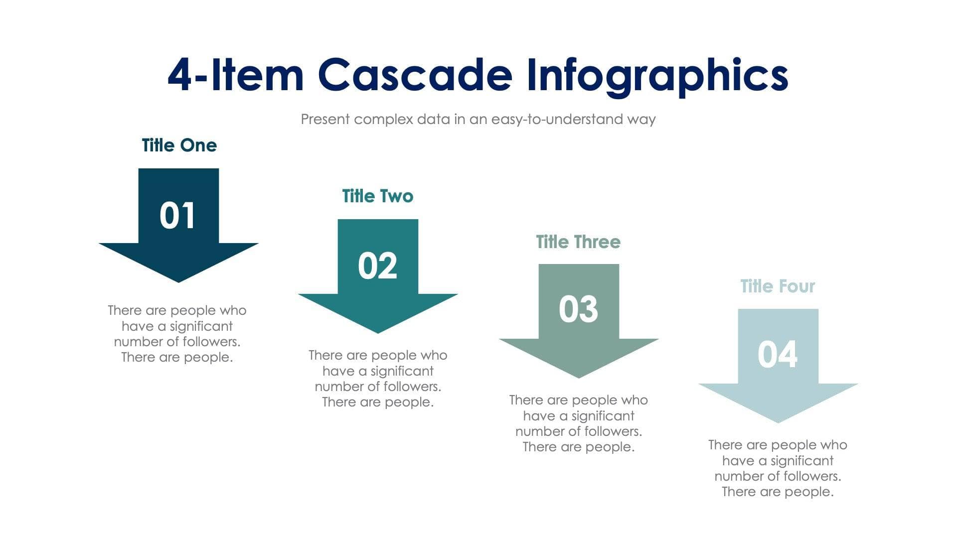 4 Item Cascade Slide Infographic Template S02192404