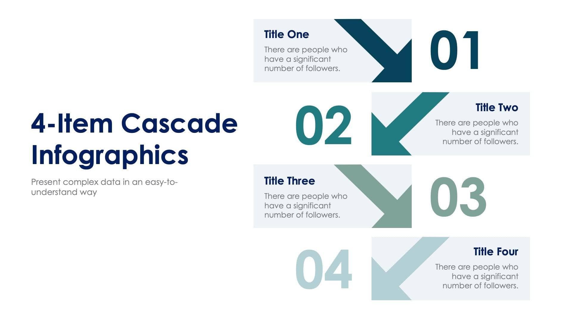 4 Item Cascade Slide Infographic Template S02192405