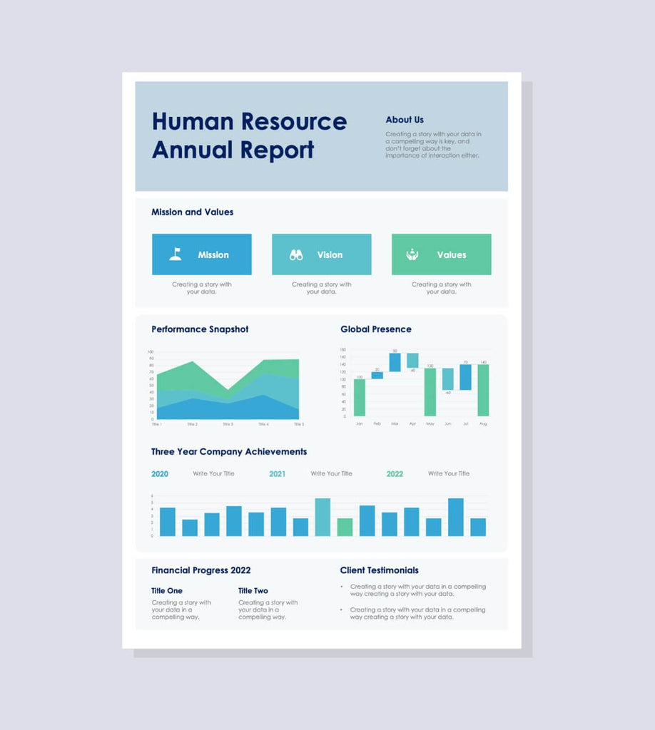 Blue-Human-Resource-Annual-One-Page-Report-Document