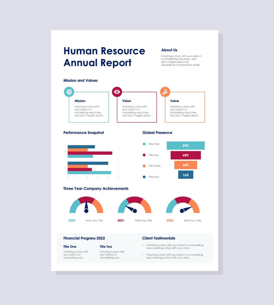 Four-Colors-Human-Resource-Annual-One-Page-Report-Document