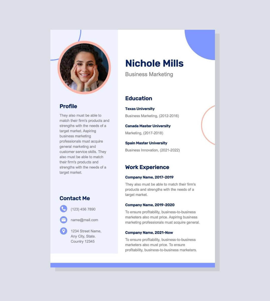 Purple and Red Simple Resume Template