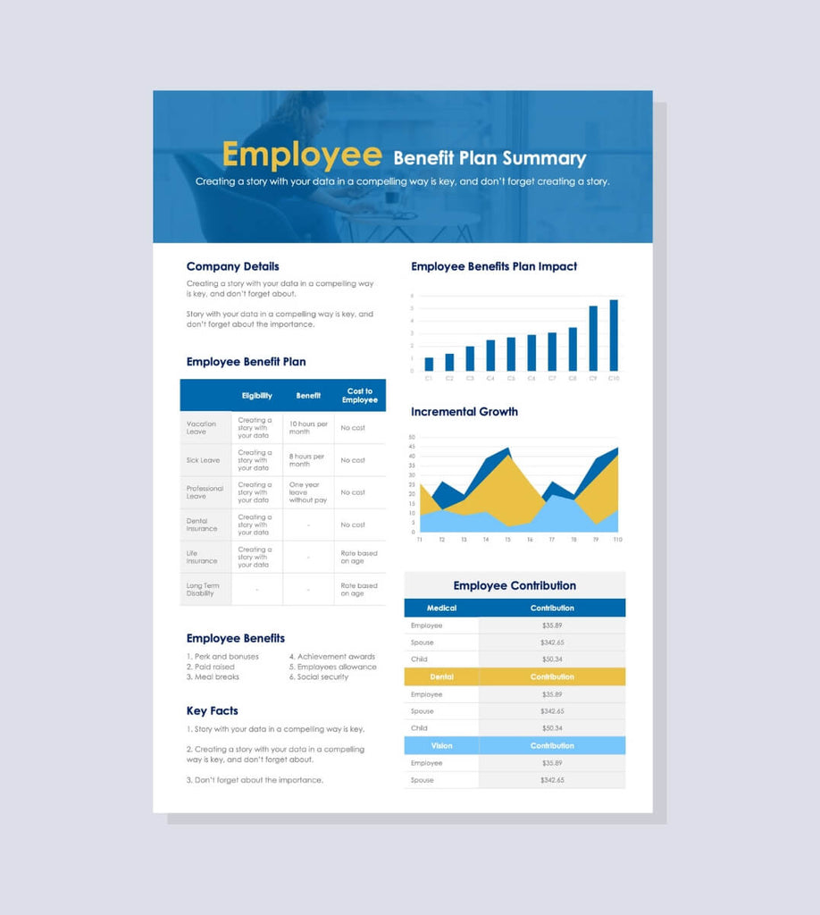 Sky-Blue-Yellow-Employee-Benefit-Plan-One-Page-Summary-Document