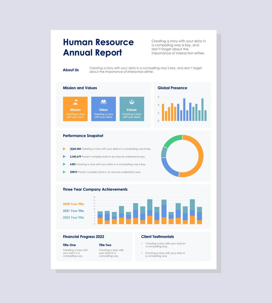 Three-Color-Human-Resource-Annual-One-Page-Report-Document