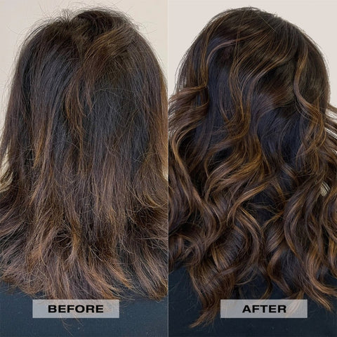 Before and after damaged hair repair