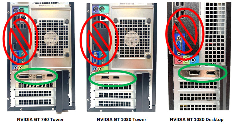 Dedicated graphics card ports