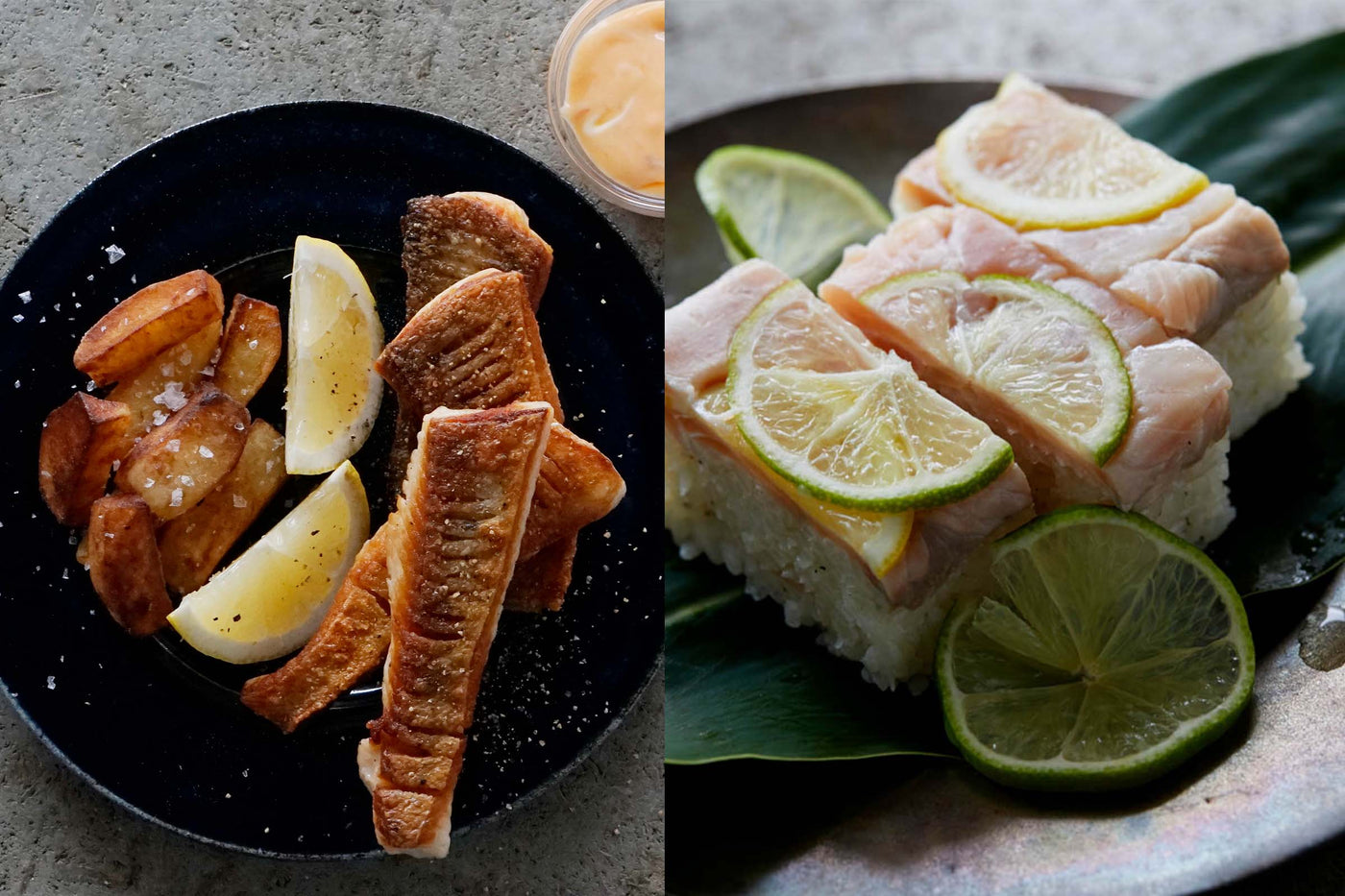 サクラマスのカリカリ焼き サクラマスとレモンの箱寿司 Craft Fish