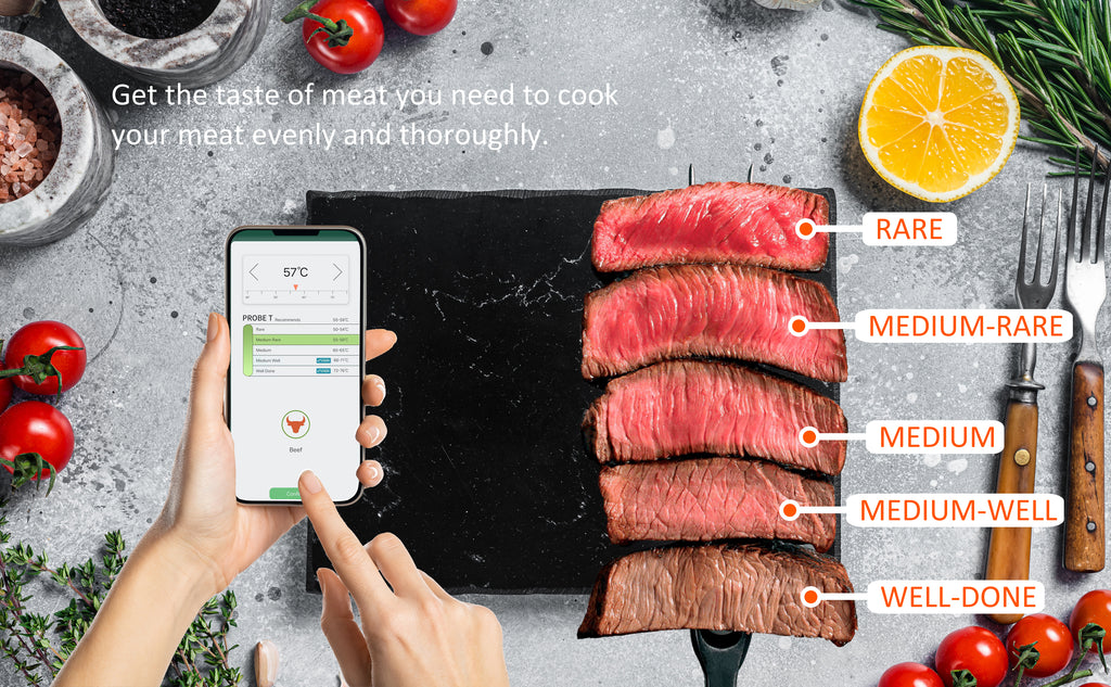 Smart Meat Thermometer with Bluetooth, 100ft Wireless Range for Deep F –  JoyOuce