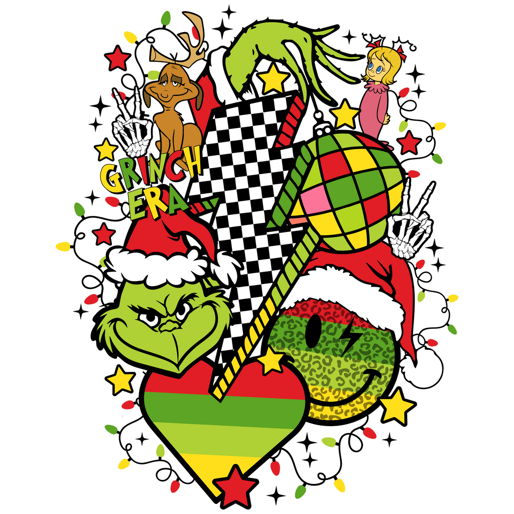 Merry Christmas Grinch Rhinestones/Vinyl Transfer