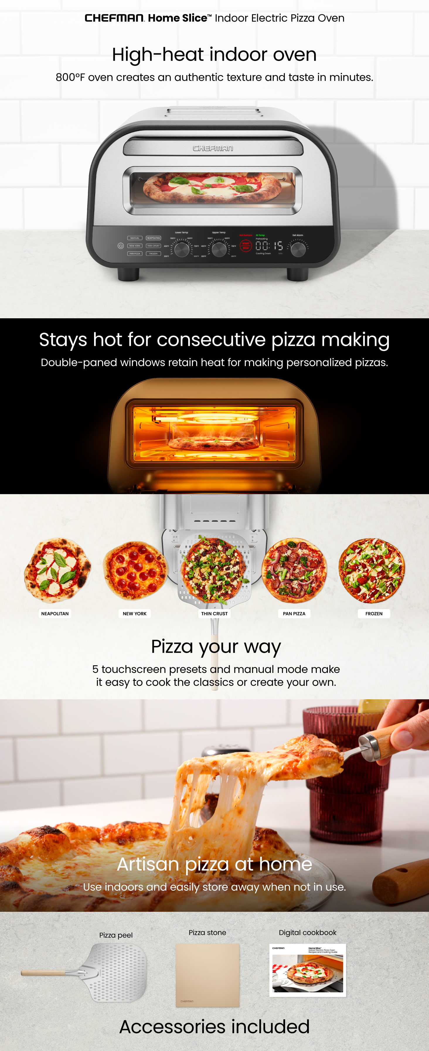 Home Slice™ Indoor Electric Pizza Oven – Chefman