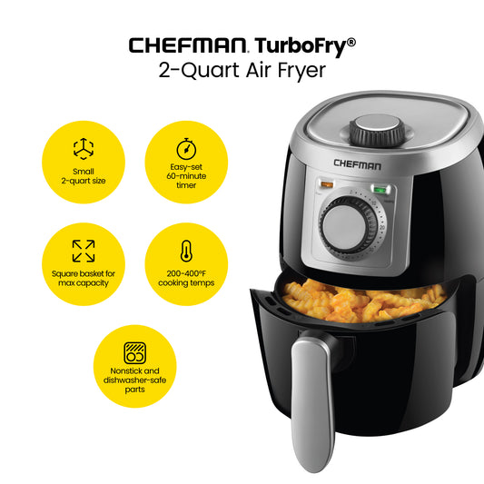 Chefman Fry Guy Deep Fryer - Stainless Steel, 1.6-Quart, 1000-Watt,  Removable Fry Basket, Temperature Controls, cULus Safety Listed in the Deep  Fryers department at