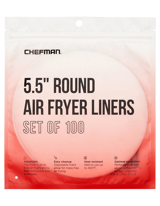 Chefman Air Fryer Liners, Disposable, Heat-Resistant, 100 Pack, 7 inch Round Parchment Paper