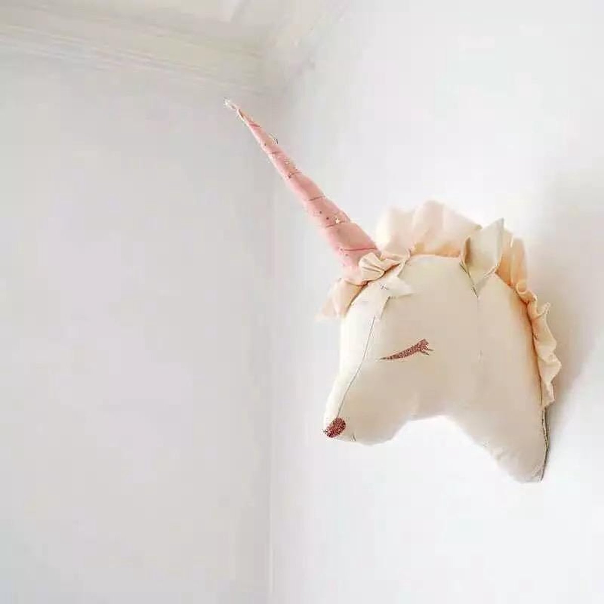 Unicorn Dierenhoofd Muurdecoratie Babykamer Meisje Roze Accessoires – Pliens Kinderkamer