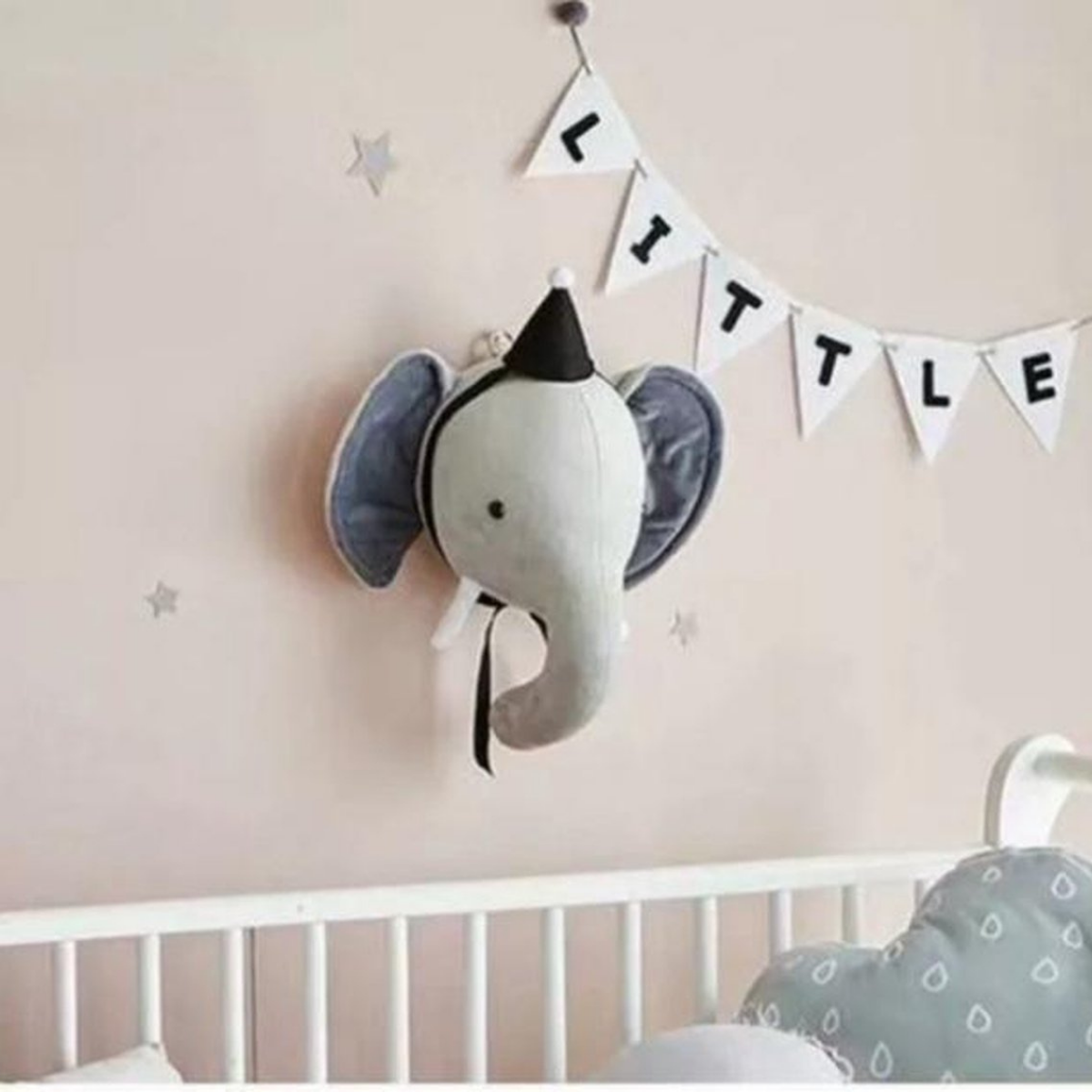 Olifant Dierenkop Hoed Dierenhoofd Wanddecoratie Jongen Meisje Babykamer Accessoires – Pliens