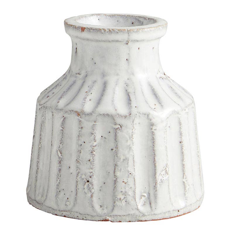 Short White Flower Pot