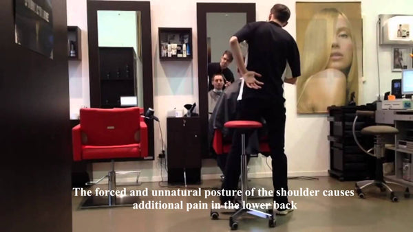 chairs for good back posture YouTube Video of a hair stylist - Spinalis Chairs Canada 