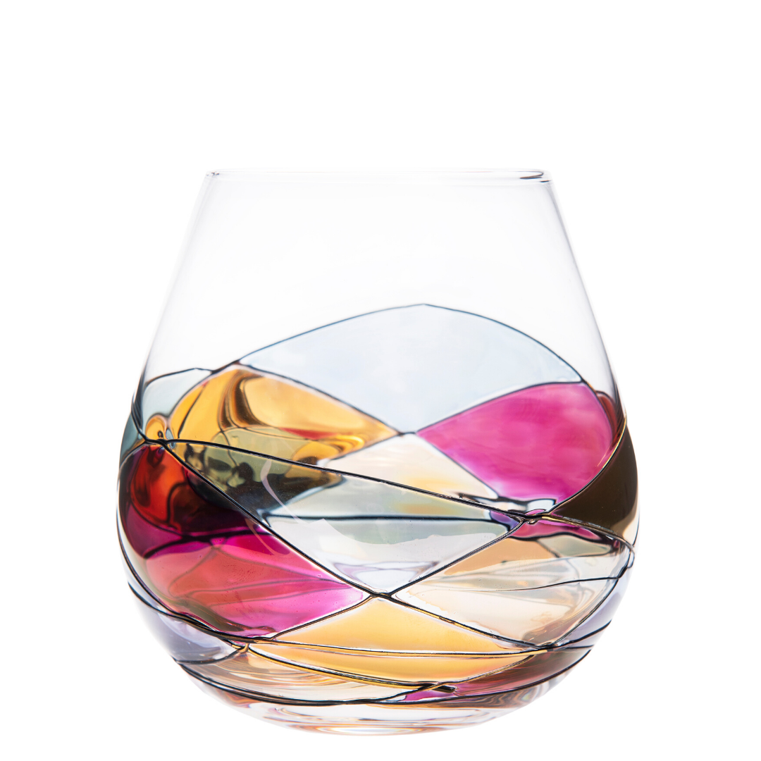 Sagrada' Stemless Wine Glasses  Painted wine glasses, Modern wine glasses,  Wine