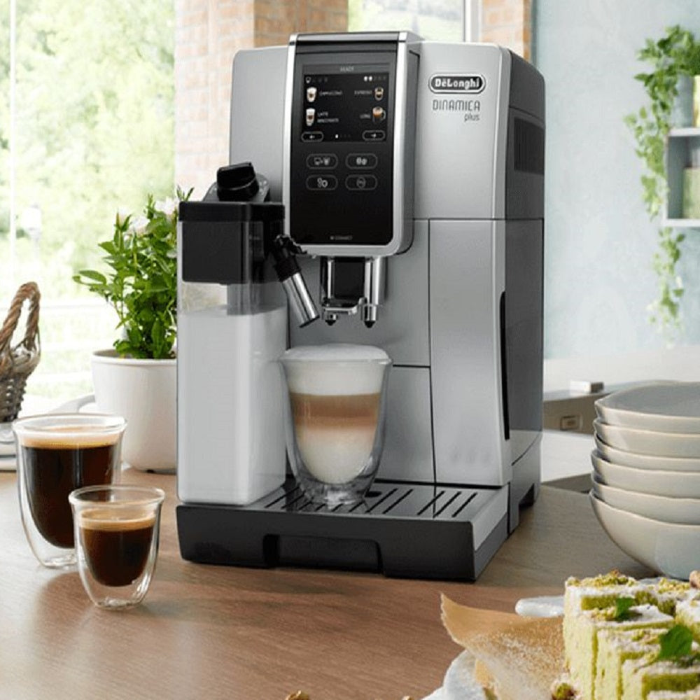 De'Longhi ECAM37095TI Dinamica Plus with LatteCrema System, Fully Automatic  Coffee Machine, Colored Touch Display,Titanium