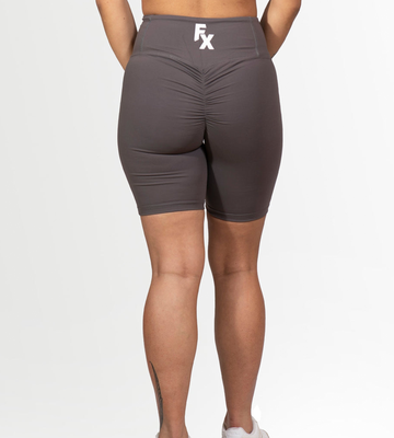 FitnessFox Stone Grey Scrunch Bum Shorts, FITNESS FOX