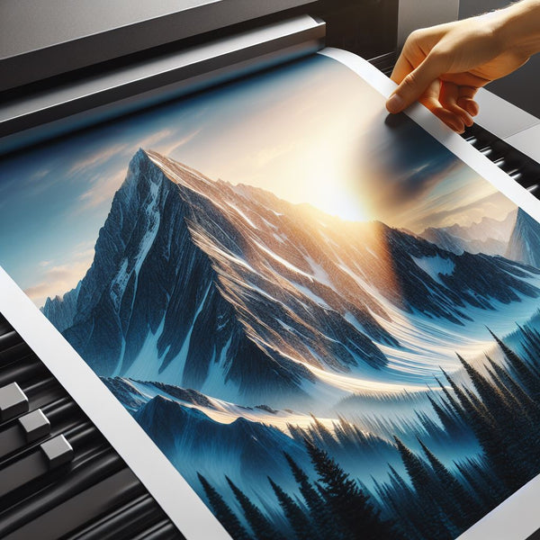 giclee printing services of a mountain sunset