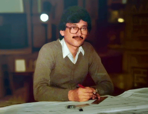 Rahman Jalili working at Abbot Art in 1971
