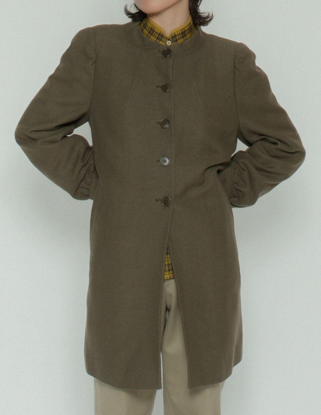 Dries Van Noten olive cotton wool jacket