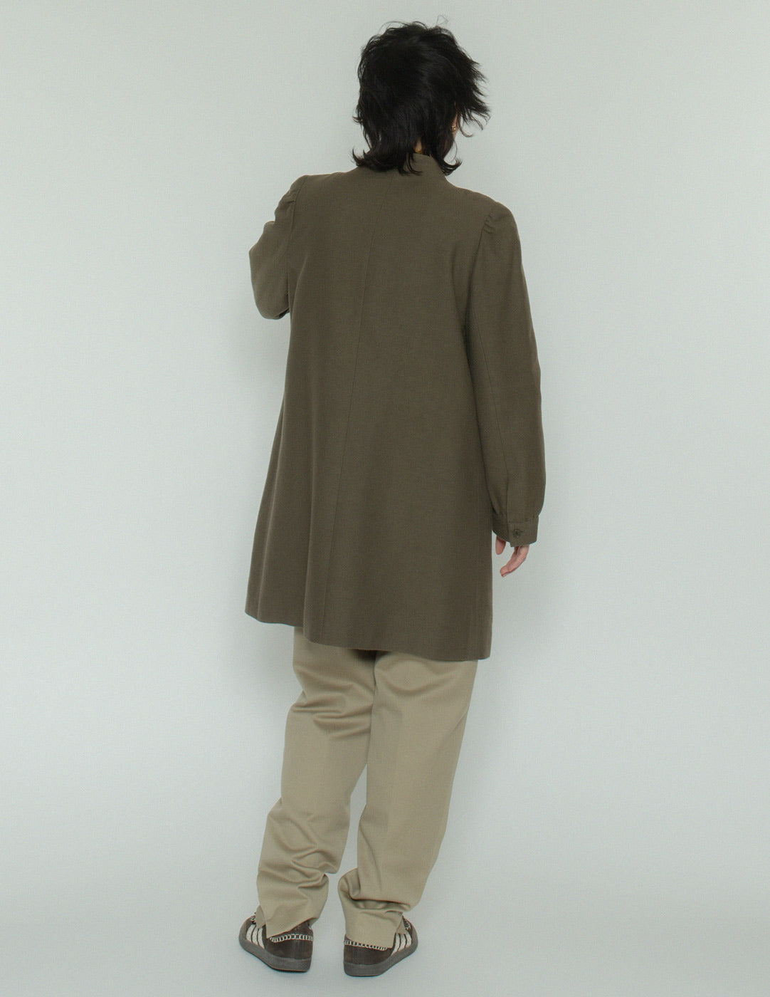 Dries Van Noten olive cotton wool jacket