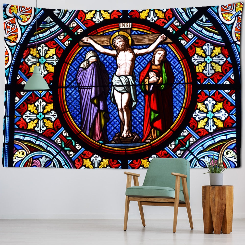 Tapeçaria de parede europeia, decoração, igreja cristã, mural de parede
