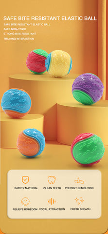 Six colorful teething toys balls