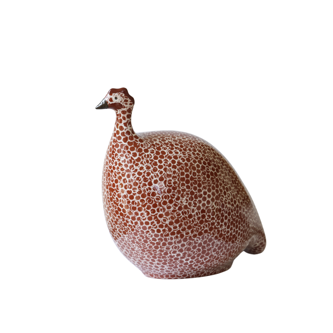 Guinea Fowl, White with red spots