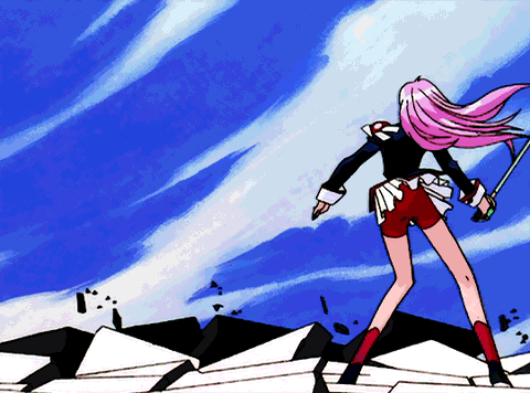 revolutionary-girl-utena-screen-cap-retro-anime-aesthetics-gif-girl-with-pink-hair-defends-attack-with-sword