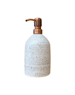 Ceramic Soap Dispenser Earth+Element cream w copper pump