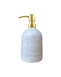 Ceramic Soap Dispenser Earth+Element cream w gold pump
