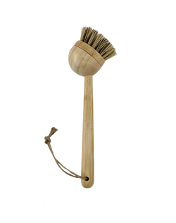 Natural Dish Brush re_ handle brush w palm fiber (firm)