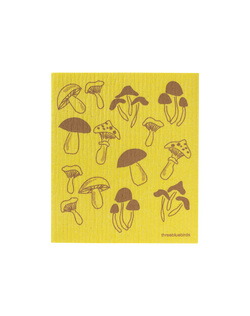 Reusable Swedish Dishcloths Three Birds fungi