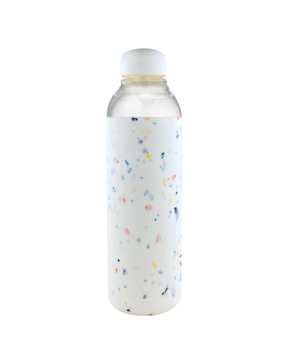 Water Bottle, Glass Porter cream, terrazzo